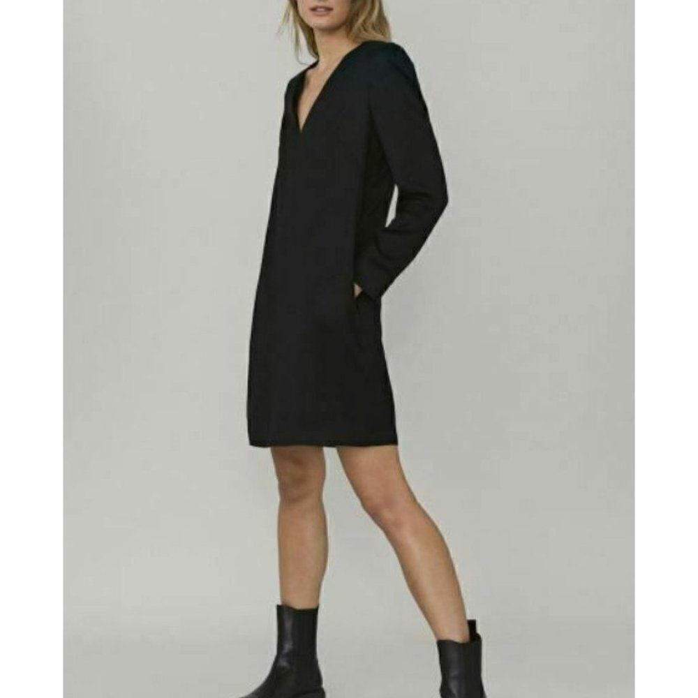 Massimo Dutti Womens Black Dress Shoulder Pads Size US 6 EUR 38 NWT 6652/622